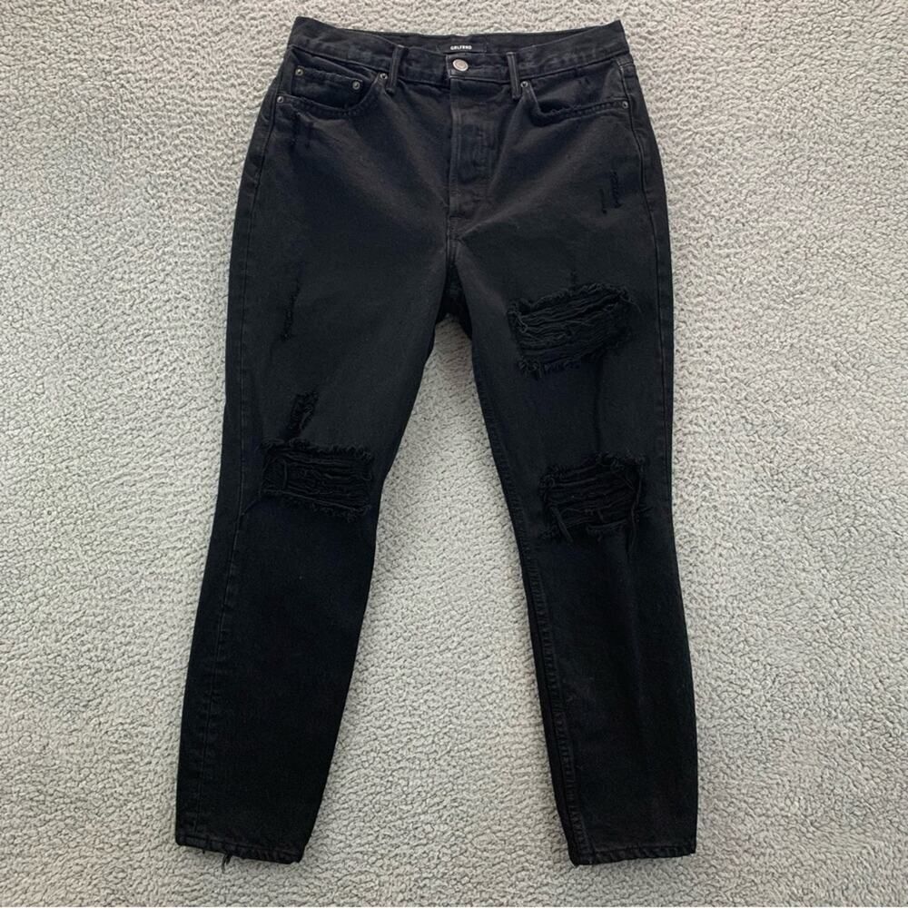 GRLFRND Karolina Ankle in Private Life Frayed Hem Ripped Women Jeans - Size 28